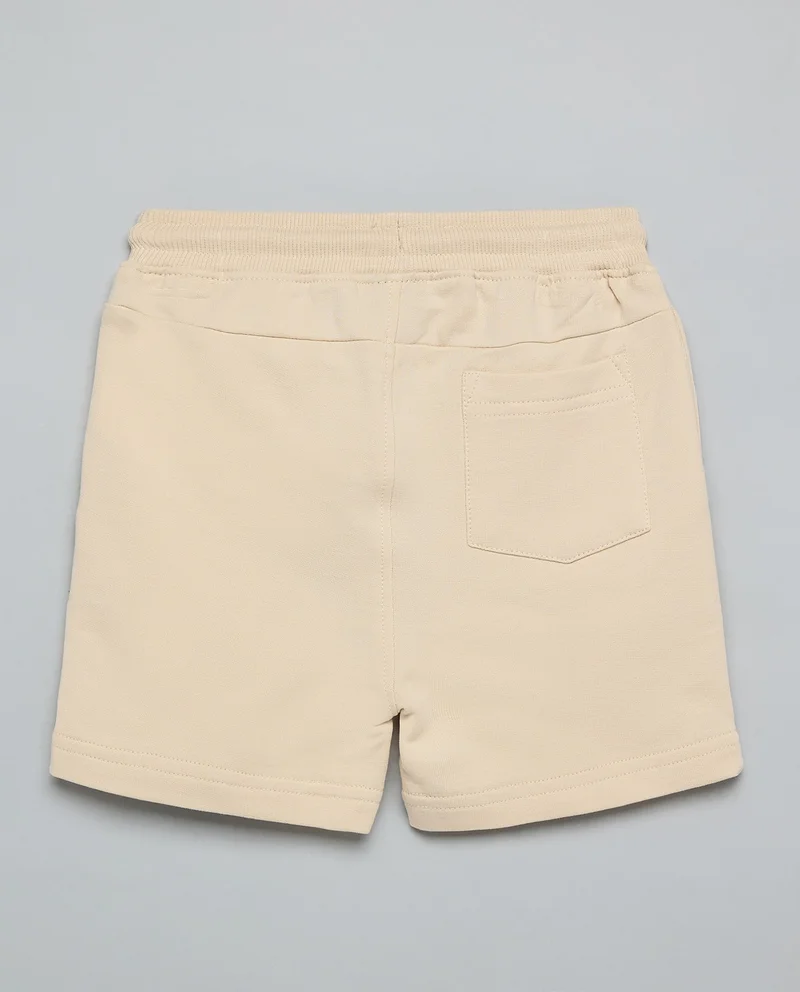 R&B Solid Shorts with Elastic Waist