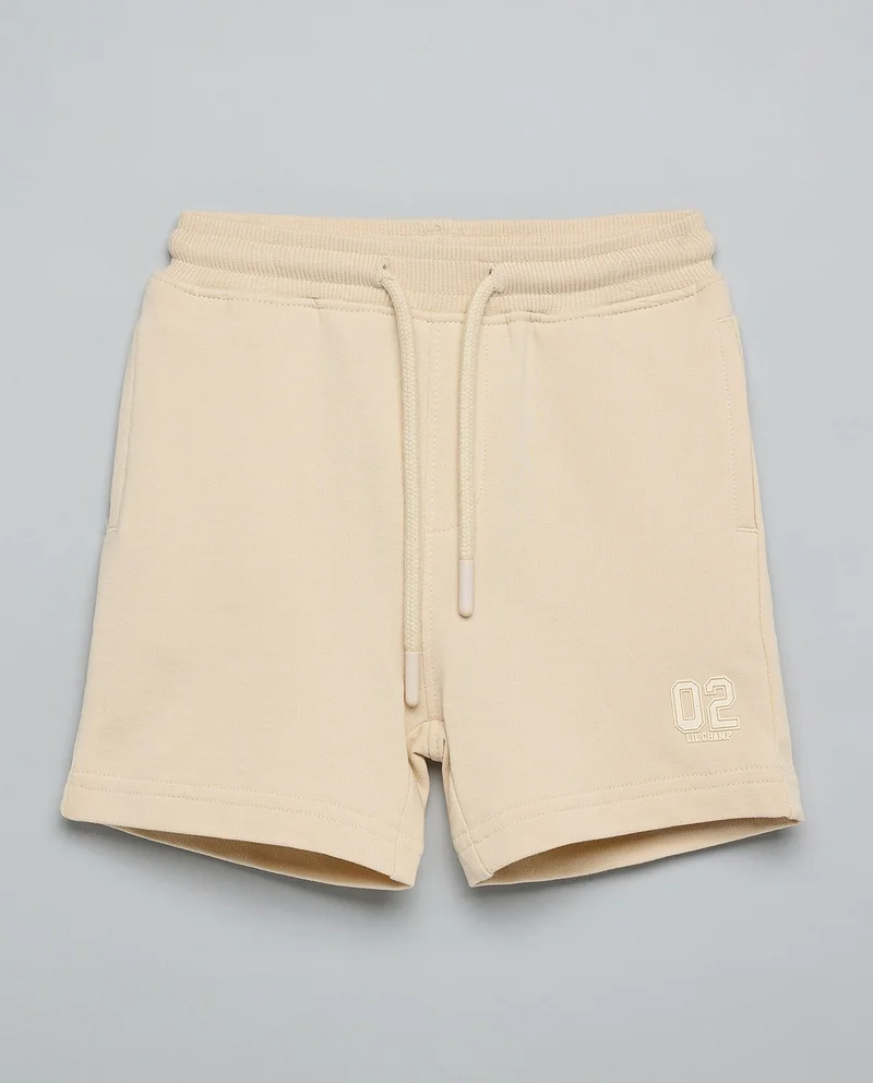 R&B Solid Shorts with Elastic Waist