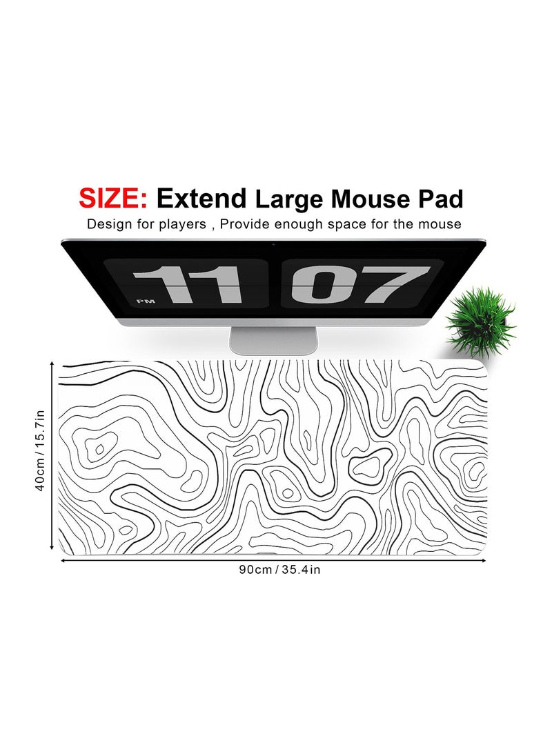 FlashHawk Large Mouse Pad, 900*400mm Size, Anti-Skid Gaming Mouse Pad, Office Desk Mat Desk Pad, for Computers Laptop Blue/White Gradient Design, for Gamers and Professionals  - Image 2
