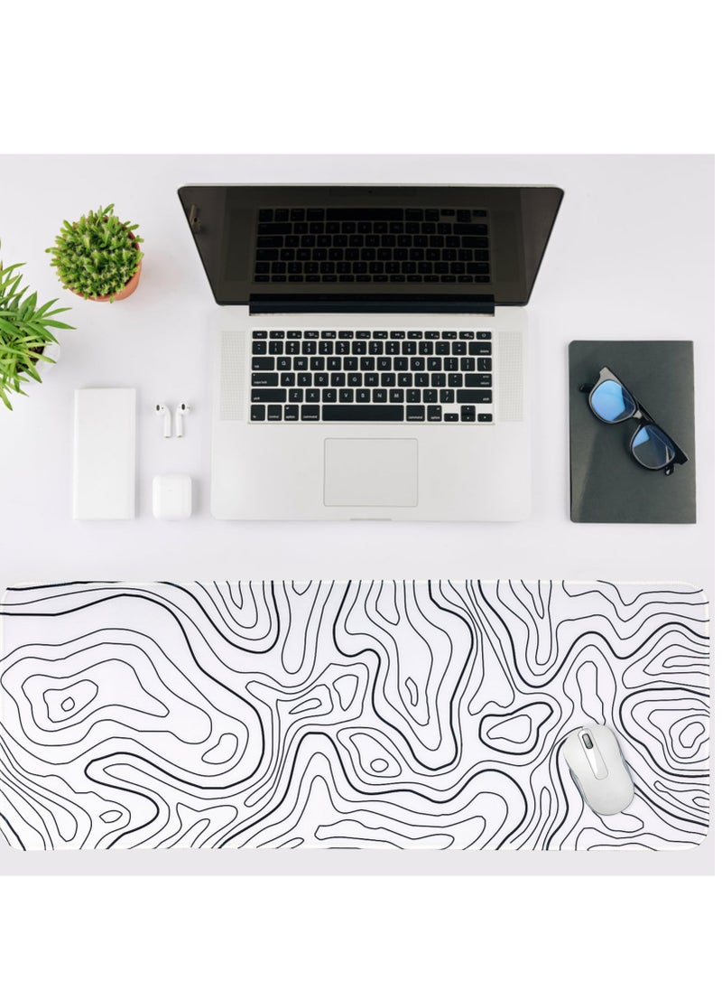 Large Mouse Pad, 900*400mm Size, Anti-Skid Gaming Mouse Pad, Office Desk Mat Desk Pad, for Computers Laptop Blue/White Gradient Design, for Gamers and Professionals