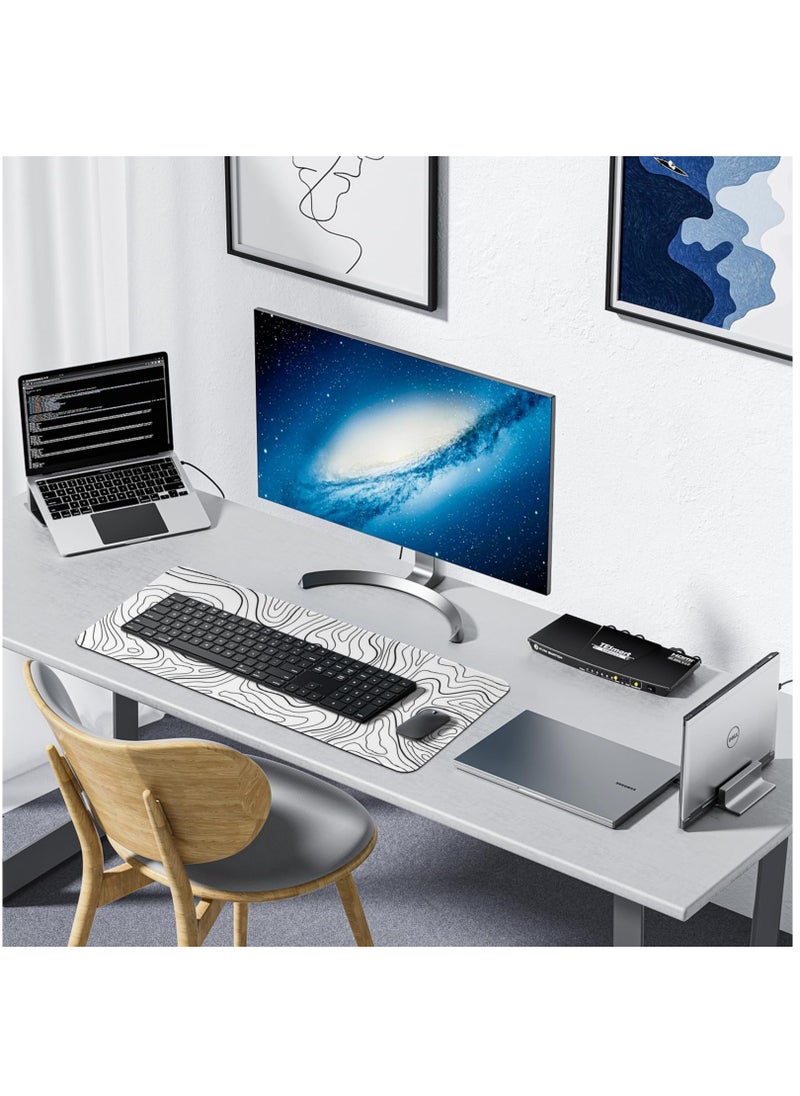 Large Mouse Pad, 900*400mm Size, Anti-Skid Gaming Mouse Pad, Office Desk Mat Desk Pad, for Computers Laptop Blue/White Gradient Design, for Gamers and Professionals