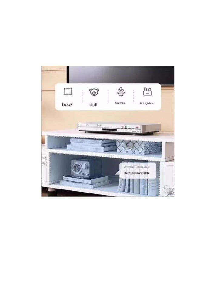 Generic Television Stand, Modern TV Table, TV Bench TV Unit Open TV Cabinet with Storage Shelves Multifunctional TV Desk for Entertainment Center Gaming Media Home Living Room（DSG015-140） - Image 3