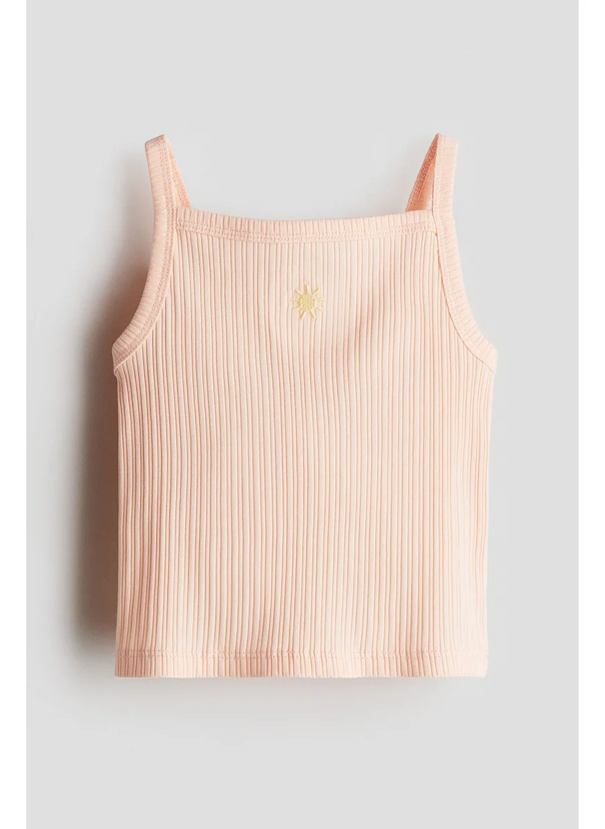H&M Embroidery-Detail Strappy Top