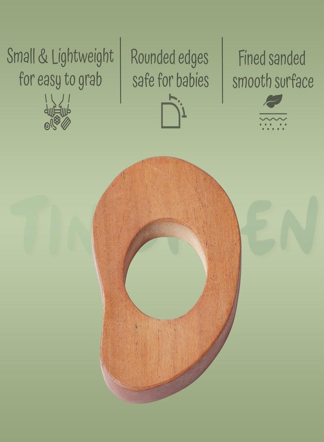 TINIGREEN Neem Wood Baby Teether for 3–12 Months Natural Teething Toy (Pack of 1) (Mango) - Image 2