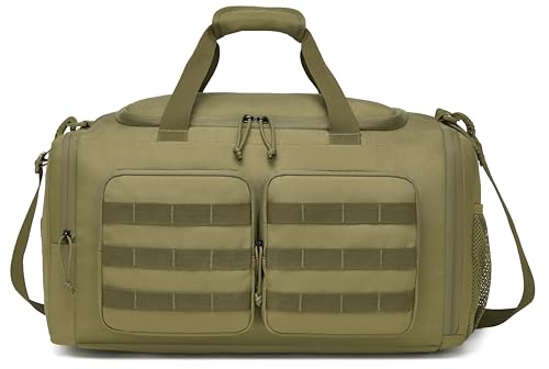 Wotony Tactical Duffle Bag for Men Duffle Bag for Gym Travel Military Weekender Workout Molle Bag Khaki 50L - Image 3