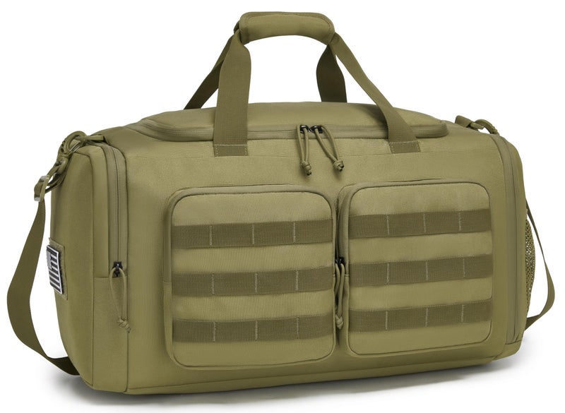 Wotony Tactical Duffle Bag for Men Duffle Bag for Gym Travel Military Weekender Workout Molle Bag Khaki 50L - Image 2