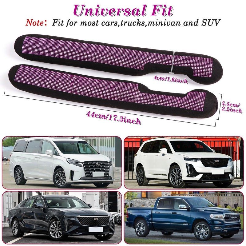 ToBeQueen Bling Pink Car Sear Gap Filler 2 Pack Universal Fit for Car SUV Truck, Handmade Crystal Rhinestone Diamond Car Seat Gap Plug Filler Pink Bling Car Accessories for Women(Pink) - Image 5
