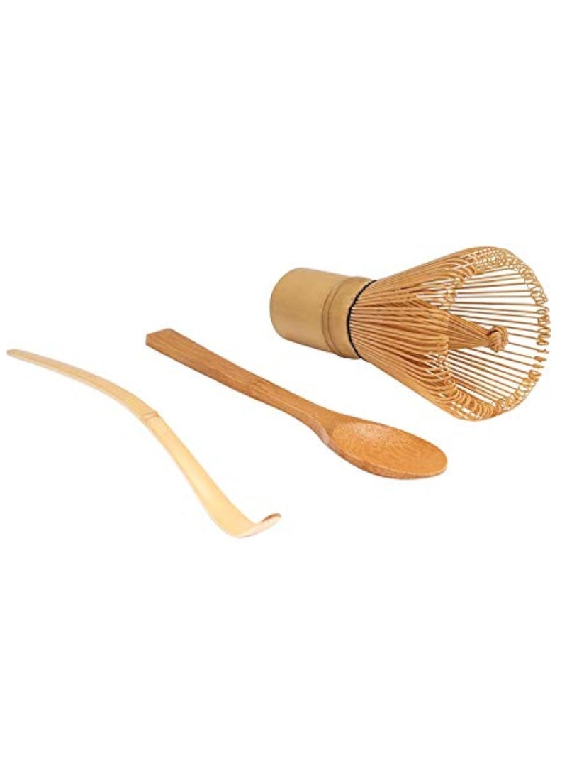 Captaintech Matcha Whisk Set - Golden Chasen (Tea Whisk) + Chashaku (Hooked Bamboo Scoop) + Tea Spoon - 1 Set  - Image 2