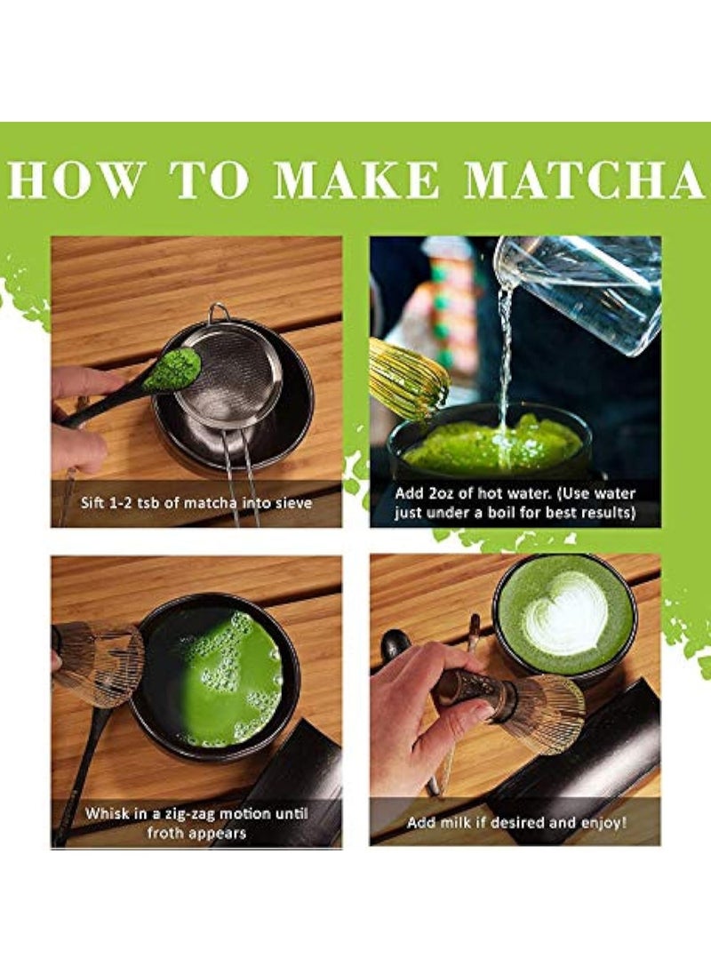 Captaintech Matcha Whisk Set - Golden Chasen (Tea Whisk) + Chashaku (Hooked Bamboo Scoop) + Tea Spoon - 1 Set  - Image 5