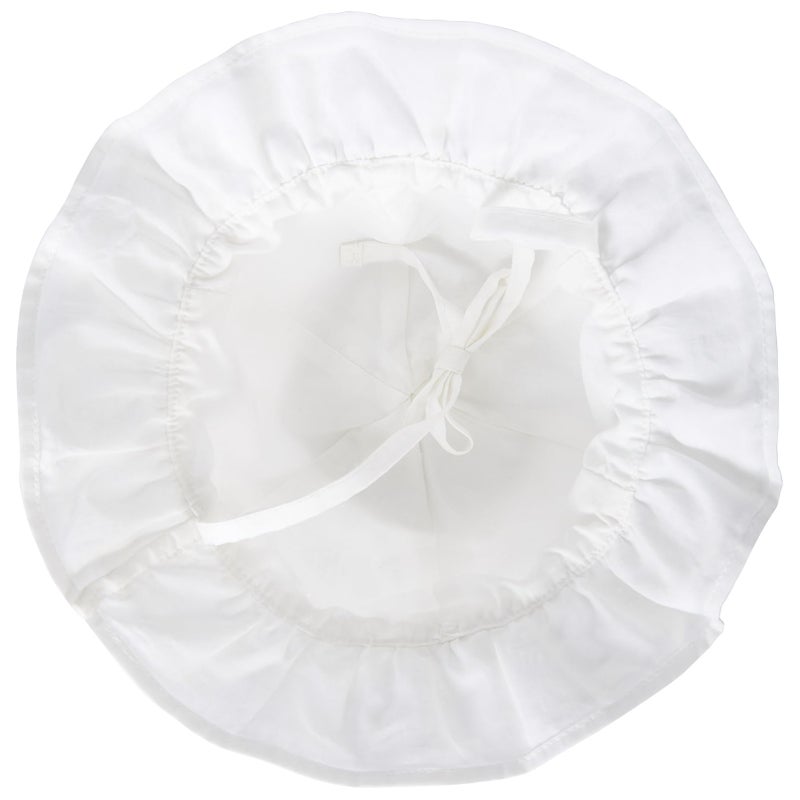 pureborn Baby Girl Sun Hat Bucket Hats Breathable Cotton Outdoor Beach Sun Protection Cap with Straps White 0-3 Months - Image 5