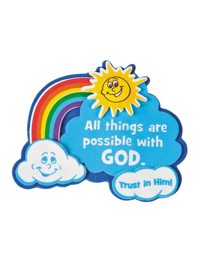Fun Express “All Things Are Possible with God” Magnet Craft Kit - Makes 12 - Crafts for Kids and Fun Home Activities - Image 1