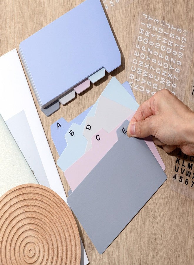 Harloon 52 Pcs Dry Erase Index Card Guide Set Include 50 Index Card Dividers 2 Number Alphabet Sticker with Tabs Photo Dividers for Office Business Back to School Supplies(5 x 8 Inch,Morandi) - Image 4