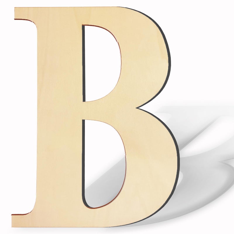 BIUWING 17 Inch Large Wooden Letters, Paintable Large Wood Letter for Crafts, Unfinished Blank Wood Alphabet Letter for Birthday, Parties, Wedding, Christmas Home Decoration(Letter B) - Image 1