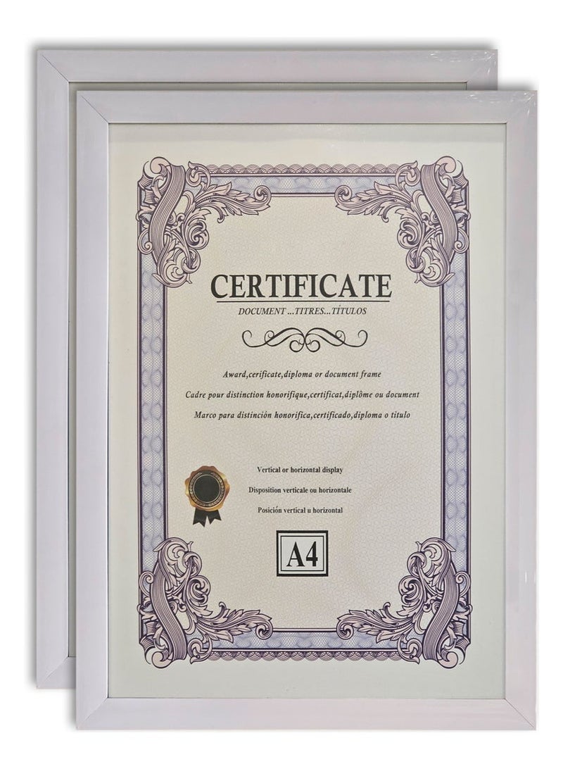 Bukela 2 × A4 Picture Frame, Elegant Certificate Document Frame for Wall or Tabletop Display  - Image 1