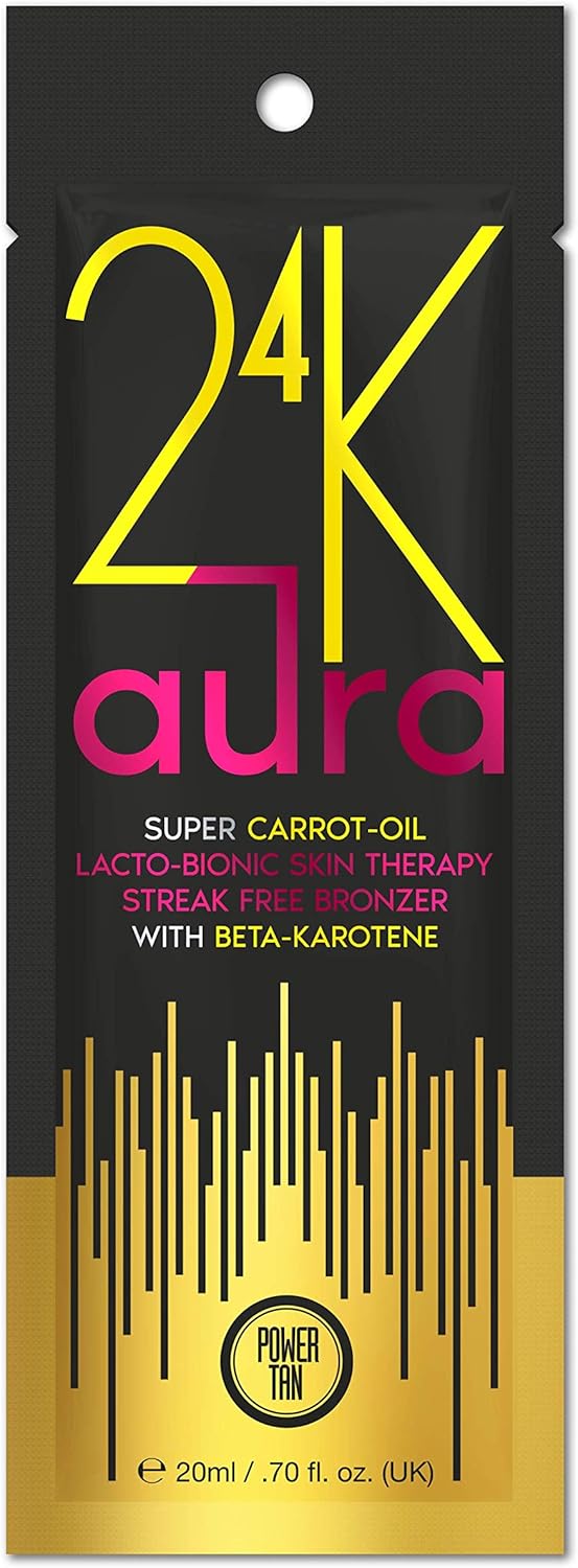 Power Tan 24K Aura Bronzing Sunbed Tanning Lotion Accelerator 20ml