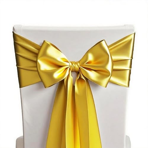 SINSSOWL 10 Pack Gold Table Runners 12 X 108 Inches Wedding Golden Satin Table Runner for Party Birthday Banquet Bridal Shower Christmas Engagement Rectangle Round Tables Overlay Decorations - Image 3