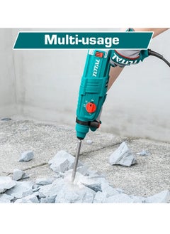 TOTAL Total 950W Rotary Hammer Drill Machine - SDS Plus, 3 Drills & 2 Chisels, 28mm Concrete, 13mm Steel, 30mm Wood - Power Tools with Cas for Concrete, Steel & Wood  - Image 5