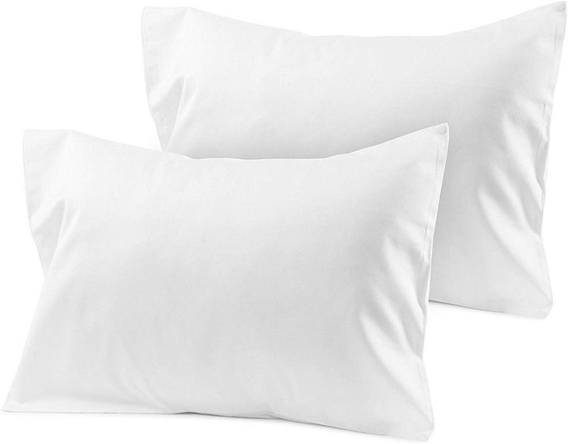 SAHARBEDDINGS Saharbeddings Toddler Travel Pillowcase 12X16 500 Thread Count Pack of 2 Small Protector Toddler Baby Pillowcases Cover with Envelope 100 Egyptian Cotton Toddler Travel 12X16 Envelope White