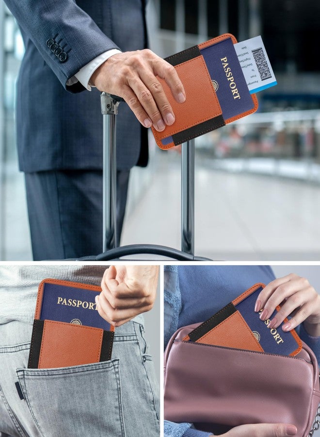 HiWe Passport Holder Wallet, Brown, 5.47"x3.94"x0.47", With Find My - Image 2