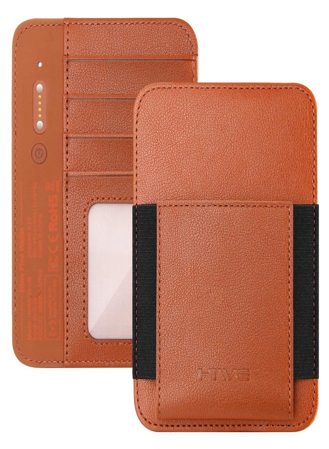 HiWe Passport Holder Wallet, Brown, 5.47"x3.94"x0.47", With Find My - Image 1