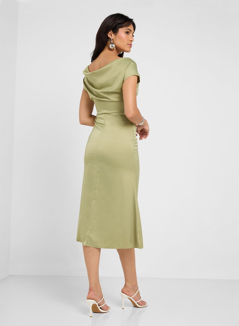 ELLA Satin Midi Dress - Image 2