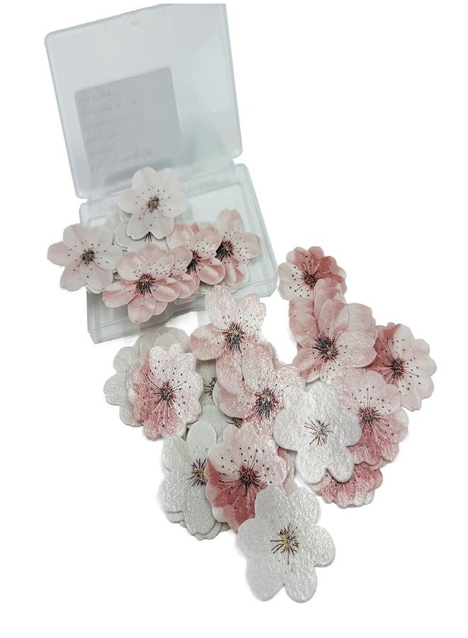 KOOTIPS 50 Pack Edible Cherry Blossom Cupcake Toppers Cherry Flowers Cake Toppers Rice Paper Wafer Paper Cake Picks for Cherry Blossom Bridal Shower Baby Shower Kids Birthday Cake Decorations - Image 4