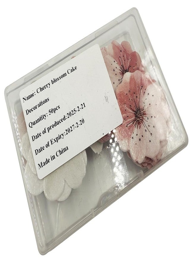 KOOTIPS 50 Pack Edible Cherry Blossom Cupcake Toppers Cherry Flowers Cake Toppers Rice Paper Wafer Paper Cake Picks for Cherry Blossom Bridal Shower Baby Shower Kids Birthday Cake Decorations - Image 5
