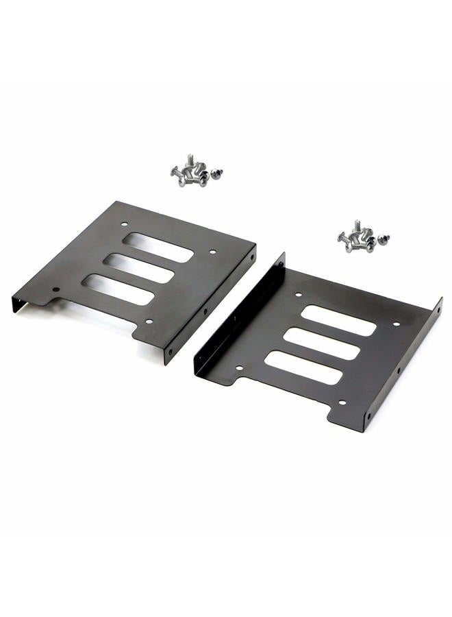 Pasow 2 Pack 2.5" to 3.5" SSD HDD Hard Disk Drive Bays Holder Metal Mounting Bracket Adapter for PC (Bracket) - Image 1