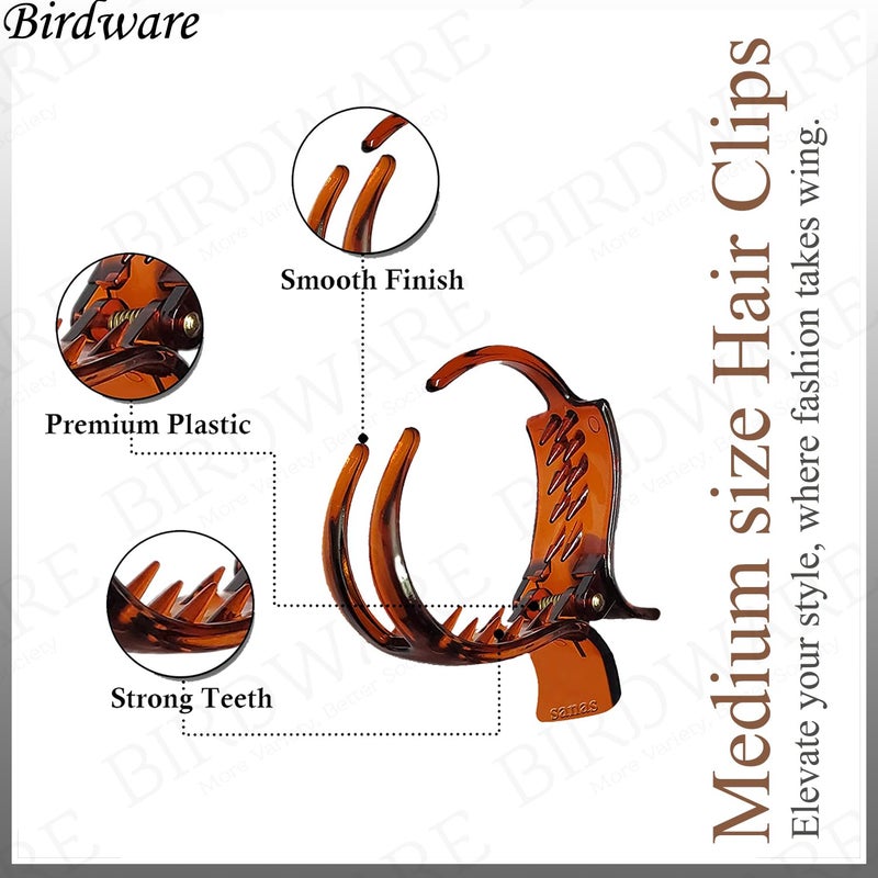 BIRDWARE Medium-Size Multi Color Imported Acrylic Material Butterfly Hair Clips For Women | Hair Clutchers - Image 3