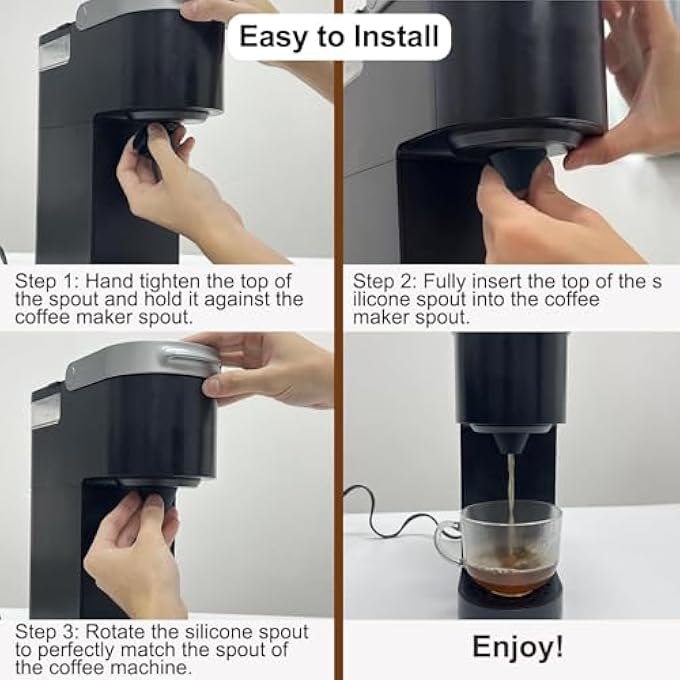 NALACAL صانعة القهوة فوهة مضادة للتسرب مصنوعة من السيليكون الآمن غذائيًا تمنع القهوة من التناثر حول فوهة قهوة قابلة لإعادة الاستخدام وواقية من التناثر لماكينة Keurig KMini سهلة التنظيف وملحقات ماكينة القهوة - Image 3