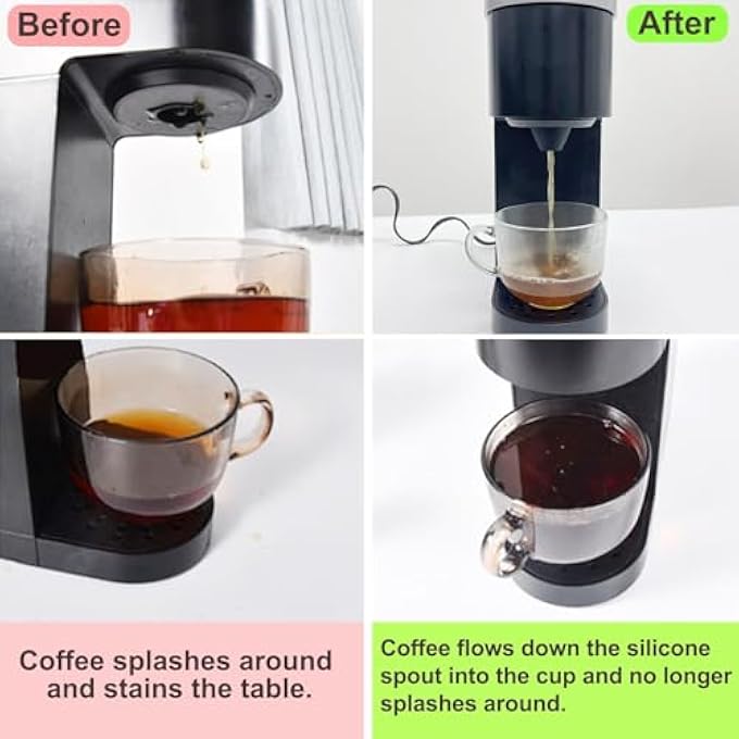 NALACAL صانعة القهوة فوهة مضادة للتسرب مصنوعة من السيليكون الآمن غذائيًا تمنع القهوة من التناثر حول فوهة قهوة قابلة لإعادة الاستخدام وواقية من التناثر لماكينة Keurig KMini سهلة التنظيف وملحقات ماكينة القهوة - Image 2