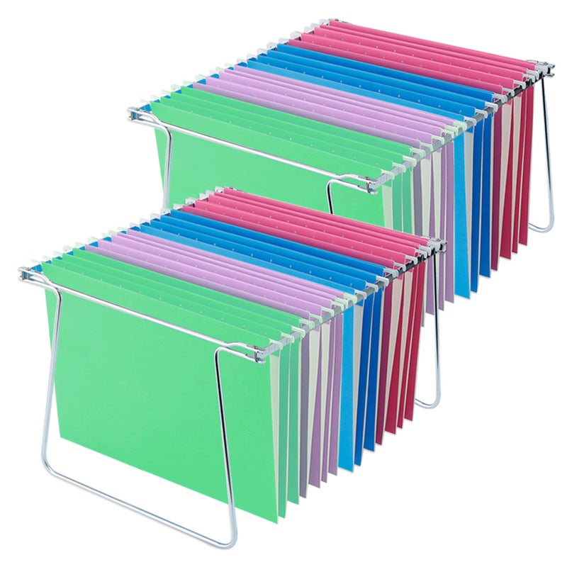 YNXPTBNC Heavy Duty Steel Hanging File Frame,Letter Size Hanging File Folder Frame,Adjustable Length 11" to 18",2 Packs(Without Folders) - Image 1
