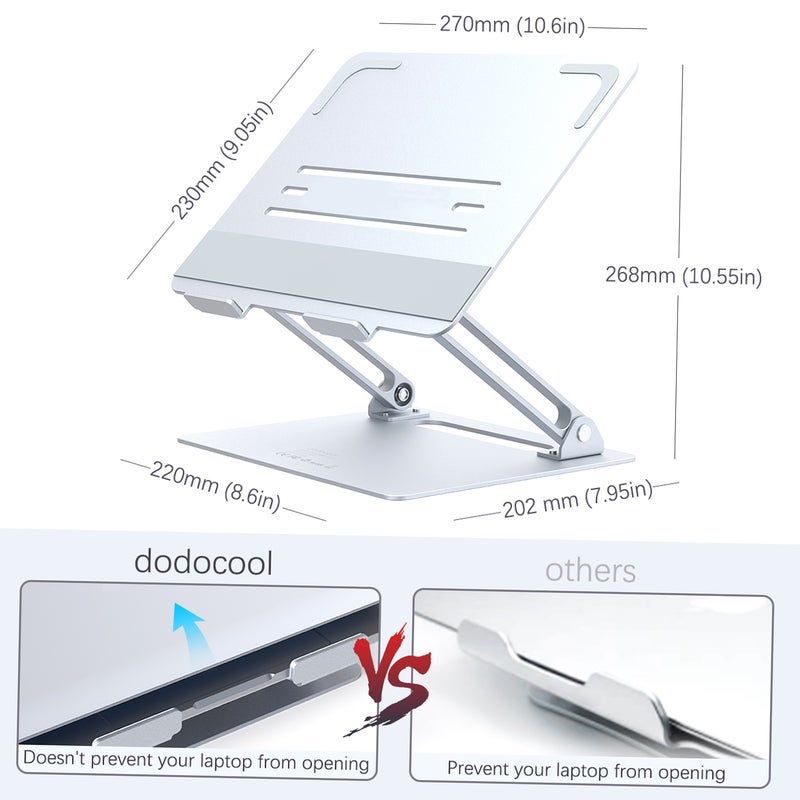 Adjustable Laptop Stand Laptop Riser with Heat-Vent to Elevate Laptop Aluminum Notebook Holder Compatible for MacBook Pro/Air, Surface Laptop, Dell XPS, HP, Samsung, Lenovo and Other 11-17.3 In - Image 4