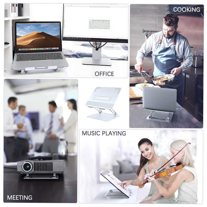 Adjustable Laptop Stand Laptop Riser with Heat-Vent to Elevate Laptop Aluminum Notebook Holder Compatible for MacBook Pro/Air, Surface Laptop, Dell XPS, HP, Samsung, Lenovo and Other 11-17.3 In - Image 5