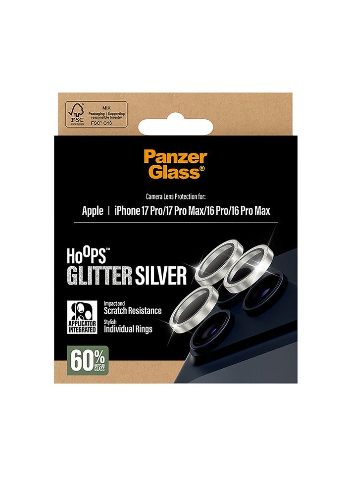 PanzerGlass Hoops Camera Lens Protector iPhone 17 Pro and 17 Pro Max /16 Pro / 16Pro Max - Glitter Silver - Image 4