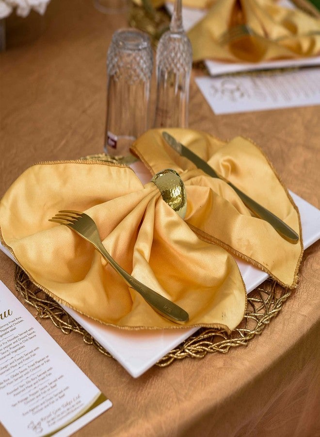 Brightalk Gold Napkin Rings Set of 6, Hammered Round Napkin Holder, Metal Napkin Ring Holder for Wedding, Banquet, Glossy Table Decor for Dinner Party - Image 5