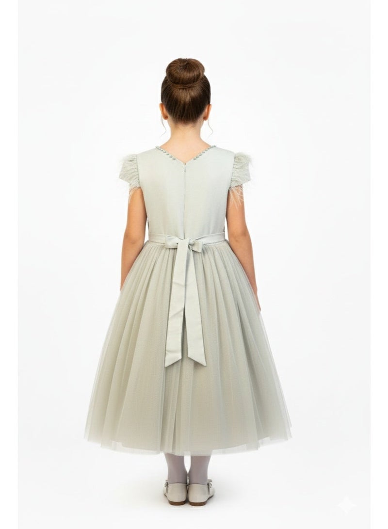 D'Daniela Embellished Chiffon Dress - Image 4