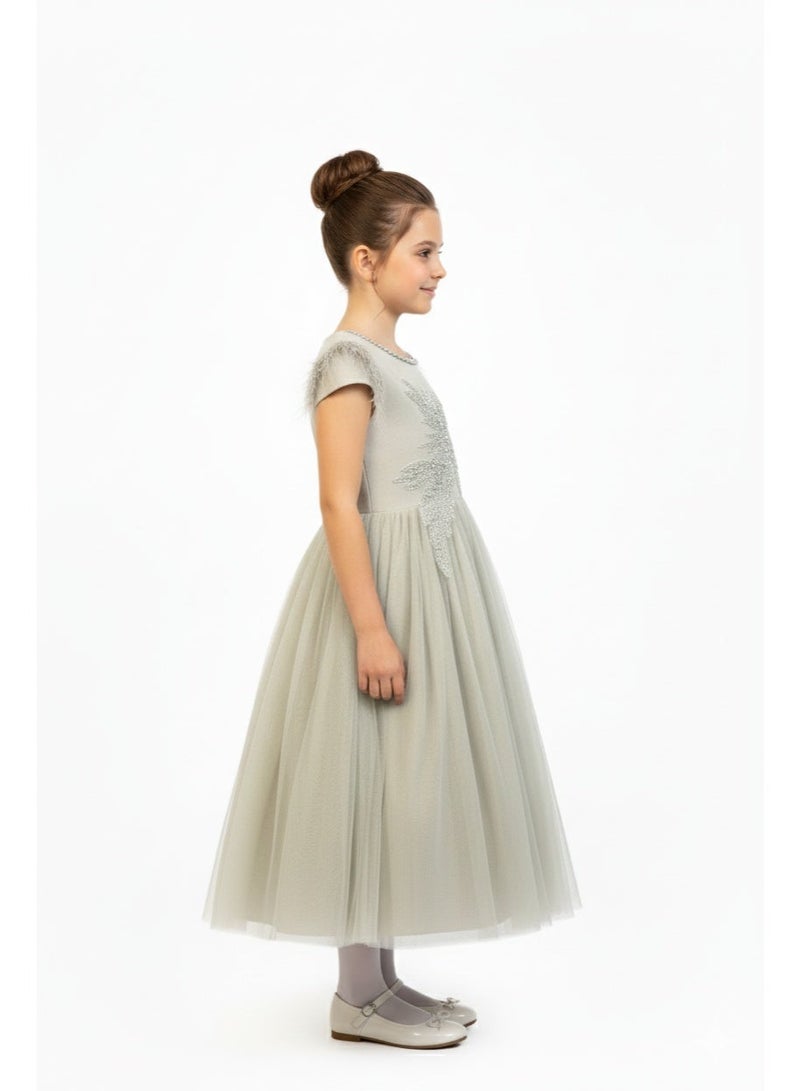 D'Daniela Embellished Chiffon Dress - Image 3
