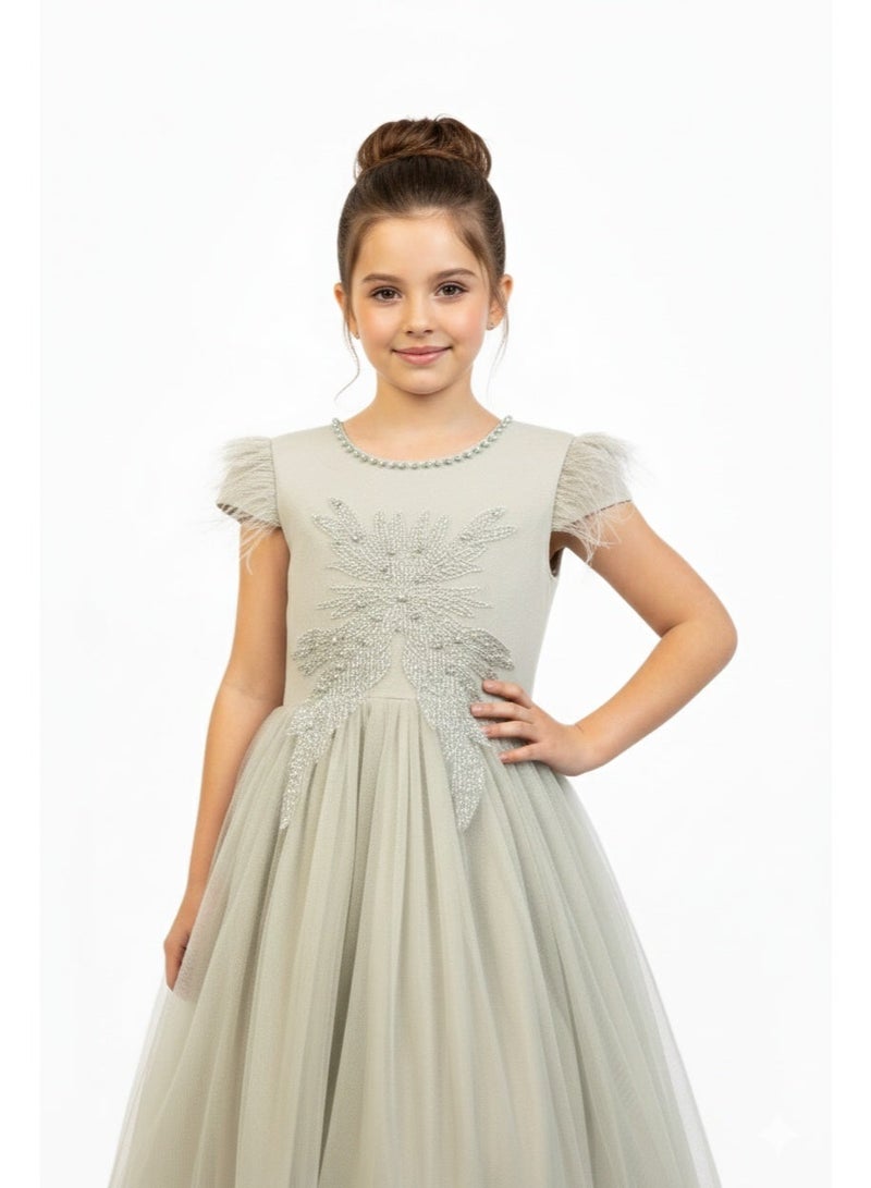 D'Daniela Embellished Chiffon Dress - Image 2