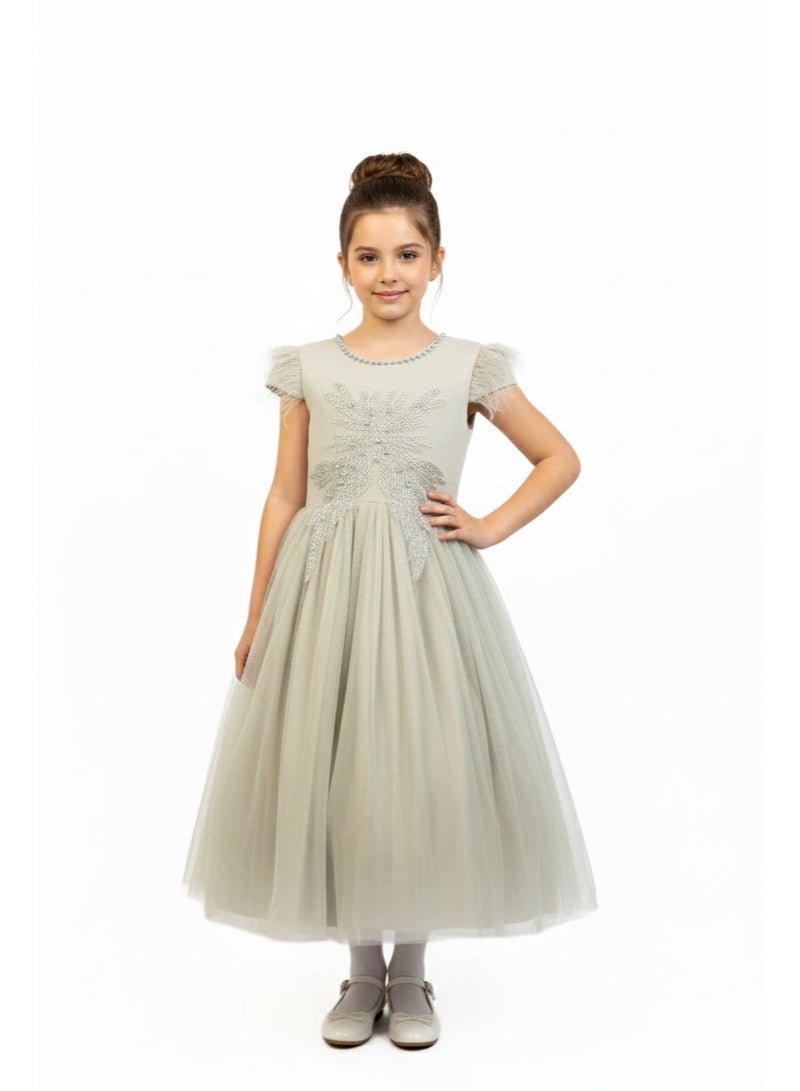 D'Daniela Embellished Chiffon Dress - Image 1