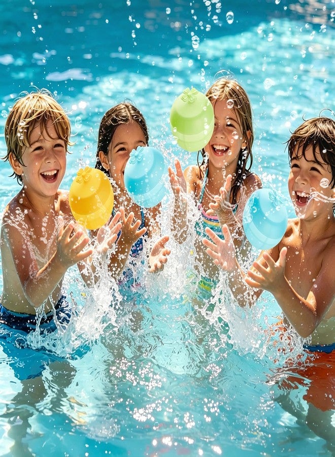 SIENON Reusable Water Balloons 8PCS, New Deign Self Sealing Refillable Silicone Water Balls, Quick Fill Splash Balls, Fun Pool Beach Toys Water Bombs for Kids Summer Outdoor Activities Water Games - Image 4
