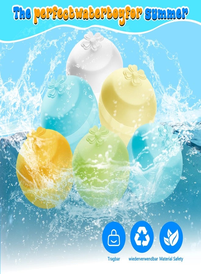 SIENON Reusable Water Balloons 8PCS, New Deign Self Sealing Refillable Silicone Water Balls, Quick Fill Splash Balls, Fun Pool Beach Toys Water Bombs for Kids Summer Outdoor Activities Water Games - Image 3