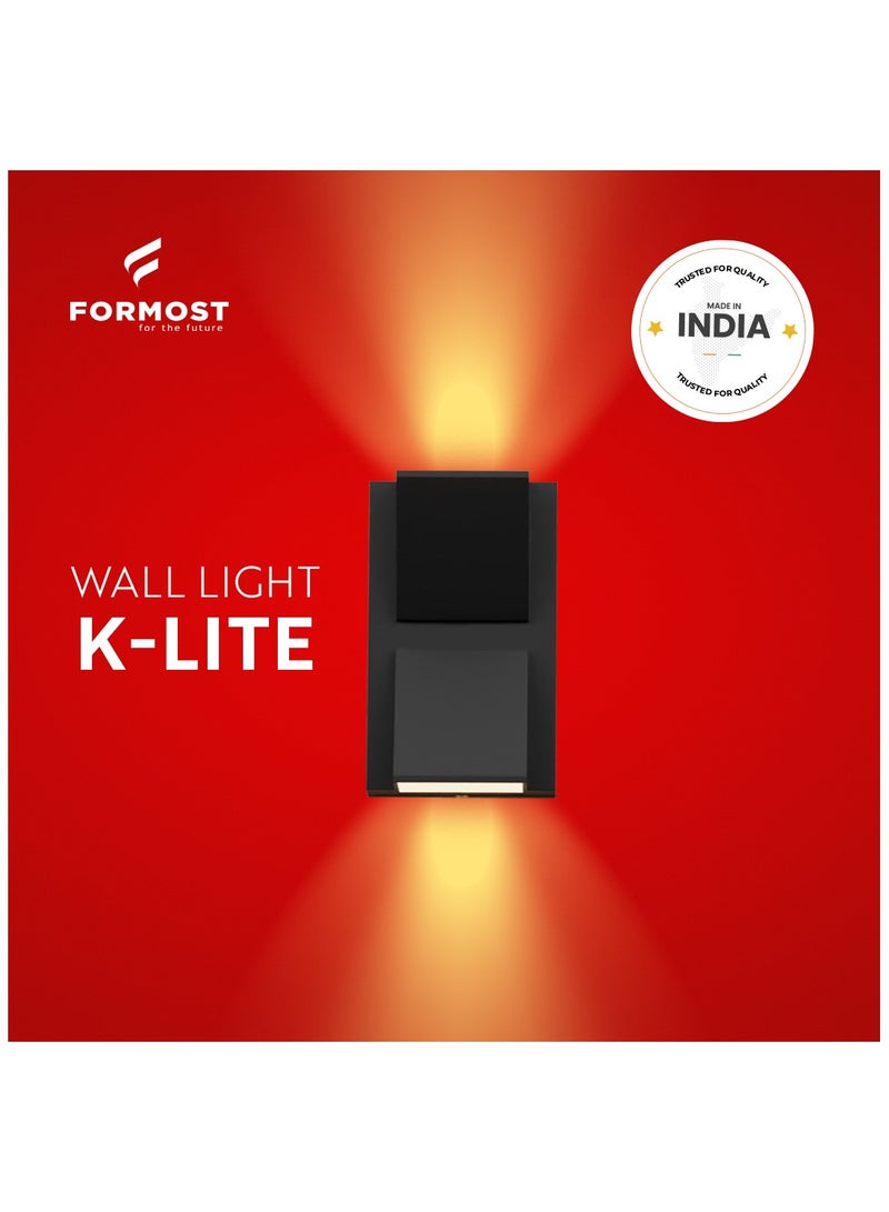 FORMOST K Shape LED Wall Light Outdoor 6W | Waterproof 2 Way Up and Down Light for Outdoor Bedroom Living Room - Image 4