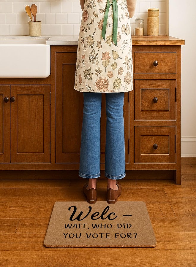 Bmotaso Welc Wait Who Did You Vote for Funny Welcome Doormat Front Door Mat Indoor Outdoor Entrance, Rustic Artificial Coir Doormats Rugs for Porch Entry Patio Decor 30x17in - Image 4