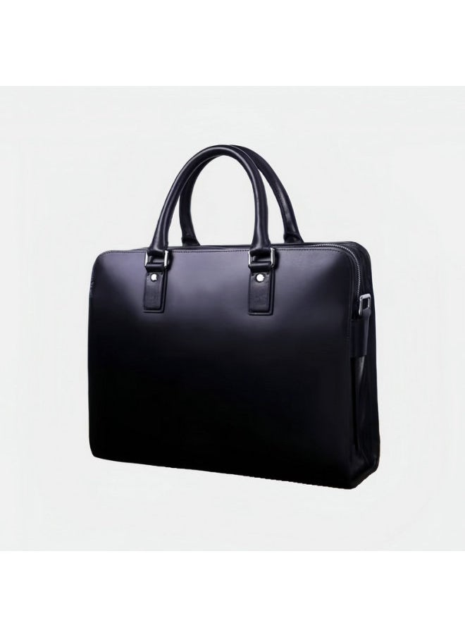 Generic - Men's High-end Genuine Leather Bag First Layer Cowhide Men's Bag Handbag Business Briefcase Horizontal Large Capacity Computer Bag-Color:1108 -- 3 ]]] - Image 1