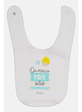 Mr. Wonderful Toddlers Boy Graphic Print Bib, White Combo  - Image 1
