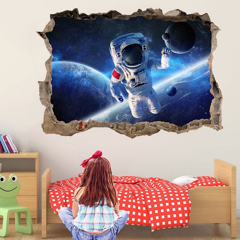 2 pcs Astronaut in Space Wallpaper for Home PVC Wallpaper for Bedroom - Image 5