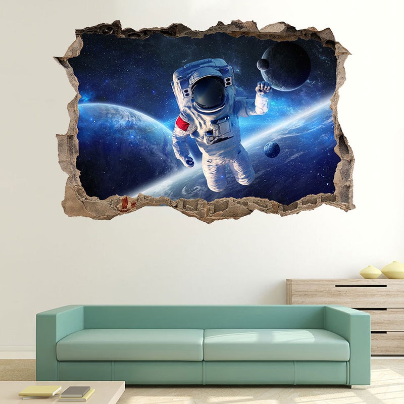2 pcs Astronaut in Space Wallpaper for Home PVC Wallpaper for Bedroom - Image 1