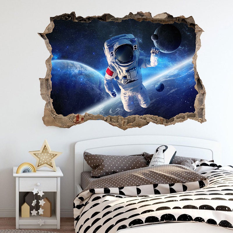 2 pcs Astronaut in Space Wallpaper for Home PVC Wallpaper for Bedroom - Image 3
