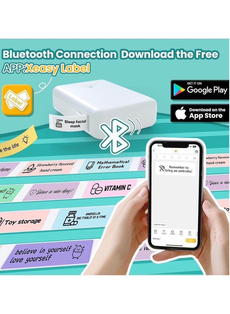 general Smart Printer,Label Maker Machine with Tape, Portable Bluetooth Label Printer, Mini Sticker Printer with 0.59x1.18 Inches Labels for Storage, Shipping, Barcode, Mailing, Office, Home, Organizing - Image 2